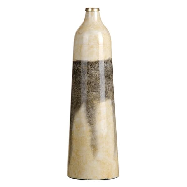 Vase 16 x 16 x 50 cm Krystal Grå Flødefarvet