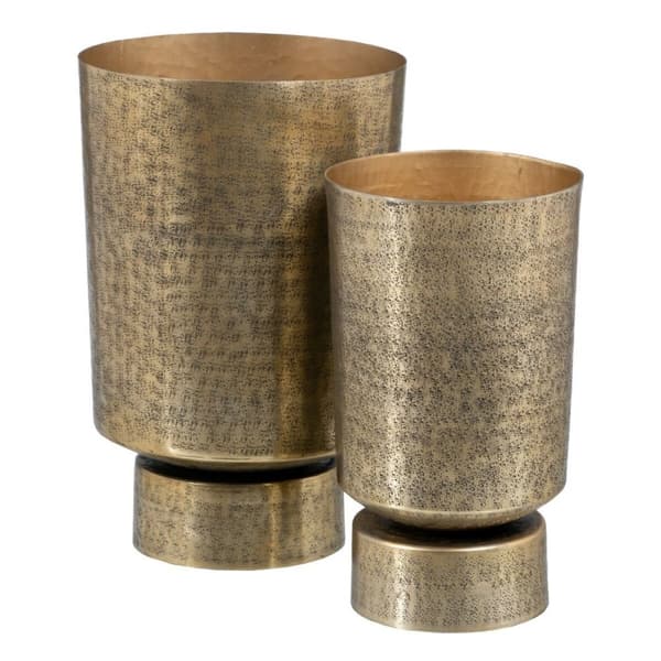 Vase Gylden 30 x 30 x 48 cm Aluminium (2 enheder)