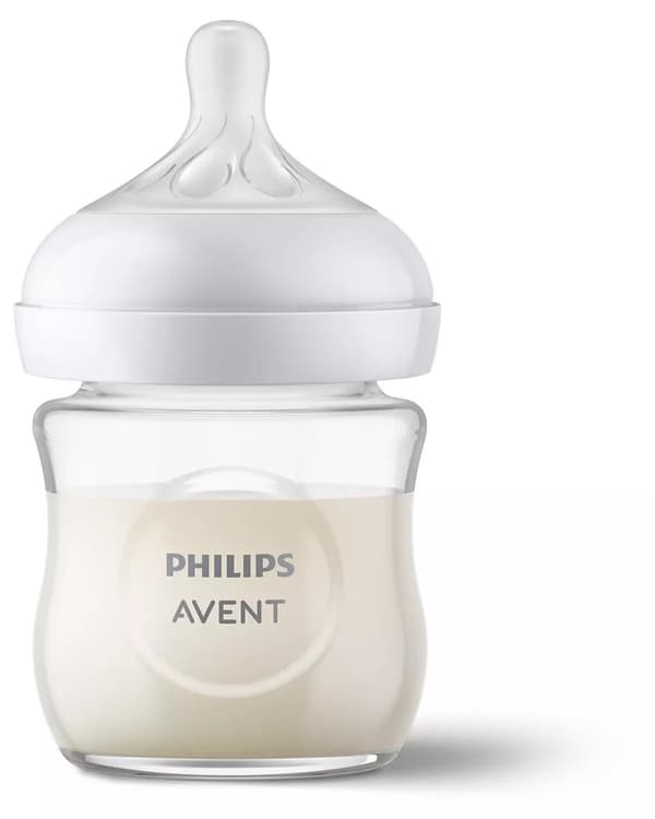 Philips Avent Natural Response stikla zīdaiņu pudelīte 125 ml, jaundzimušā knupītis, 0m+