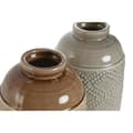 Miniatyrbillede 2 af 3: Vase Home ESPRIT Brun Grå Keramik Orientalsk Romber 19 x 19 x 27 cm (2 enheder)