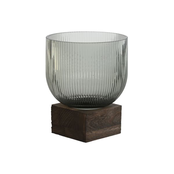 Maljakko Home ESPRIT Ruskea Harmaa Puu Kristalli Moderni 16 x 16 x 20 cm