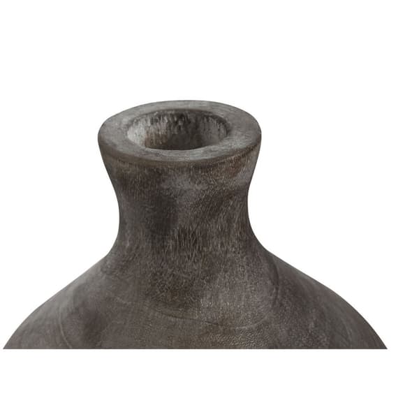 Vase Home ESPRIT Mørkegrå Paulonia træ Kolonistil Ældet overflade 24 x 24 x 27 cm