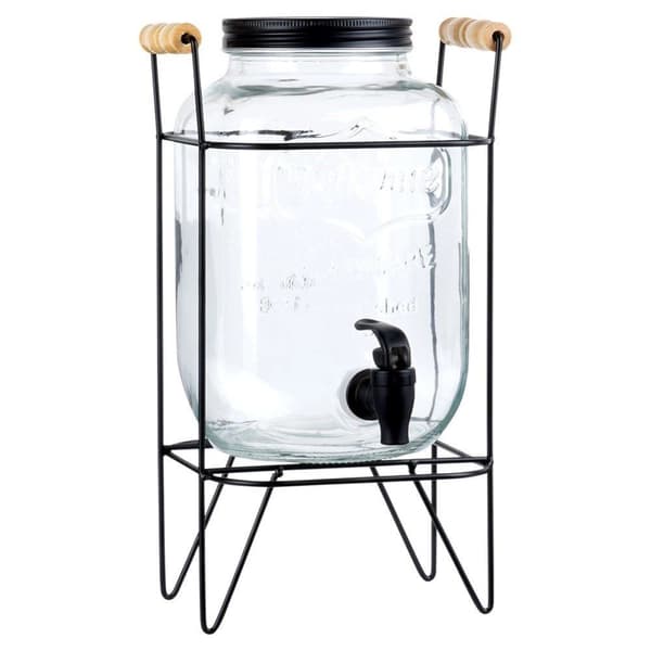 Drikkeglas med hane og stativ, sort, 4,2 l