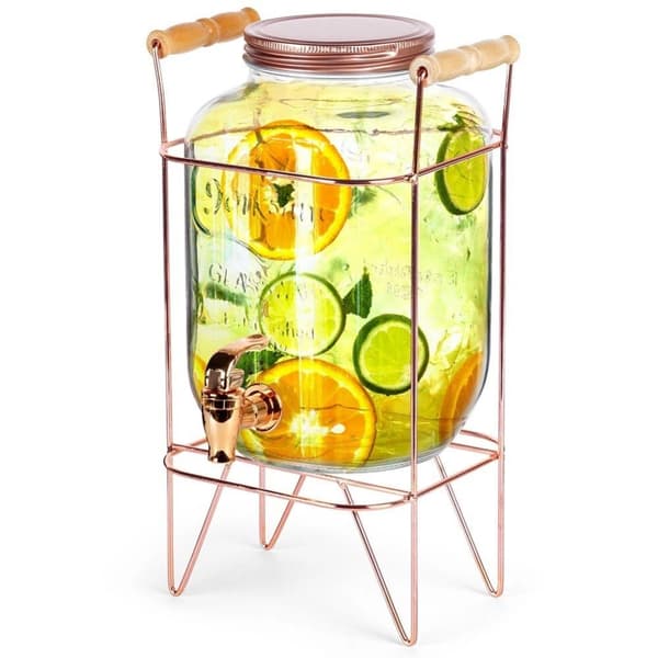 Drikkekrukke med hane og guldstander, 4,2 l