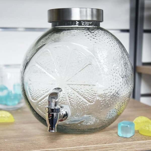 Dryckesburk i glas med kran, 5,4 l