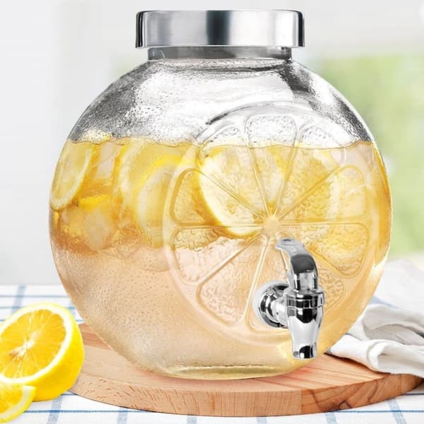 Dryckesburk i glas med kran, 5,4 l