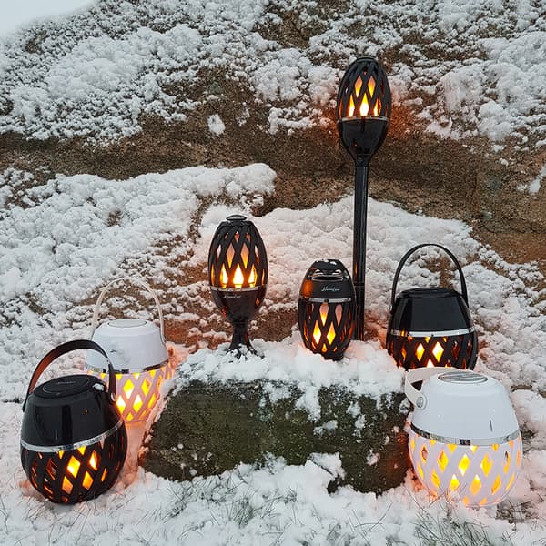 Homeline Helios Flamlampa med BT-högtalare, Svart