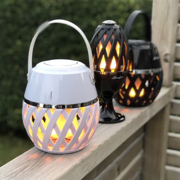 Homeline Helios Flamlampa med BT-högtalare, Svart