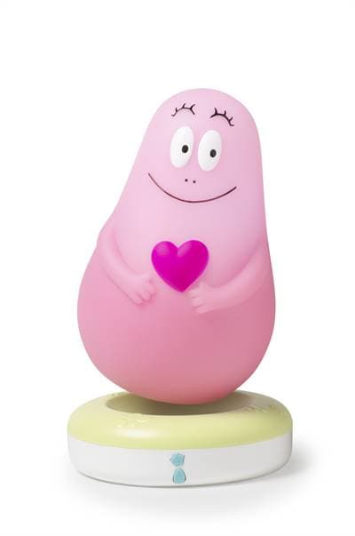 Barbapapa Nattlampa med laddplatta, Rosa Lyserød
