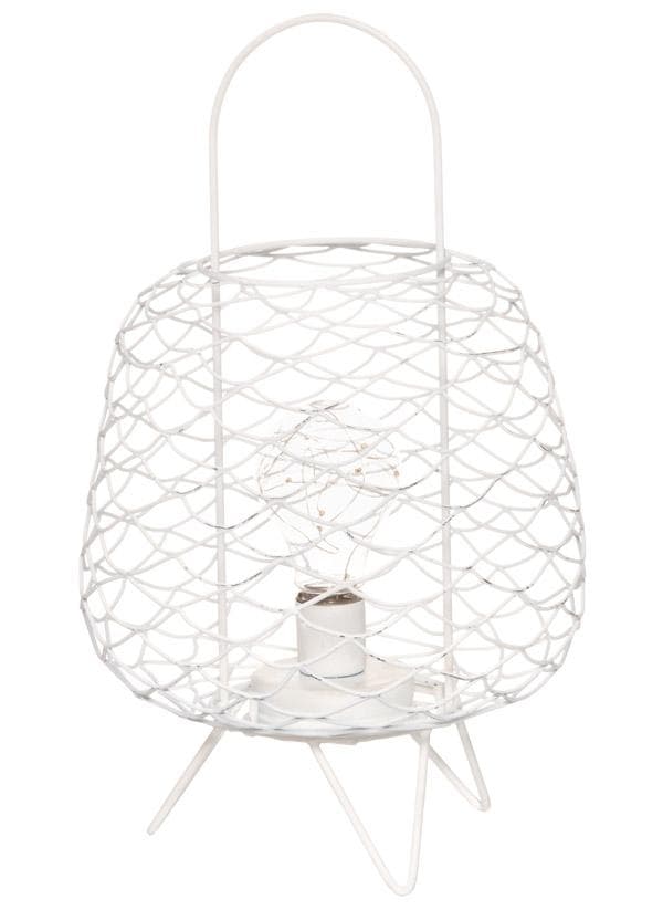 Nätlykta i järn med lampa