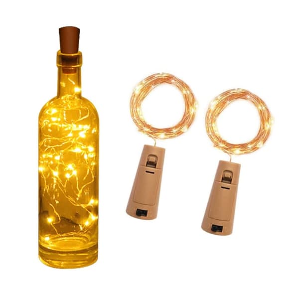 2-pack LED Ljusslinga Lampor Belysning för Flaskor Dekoration