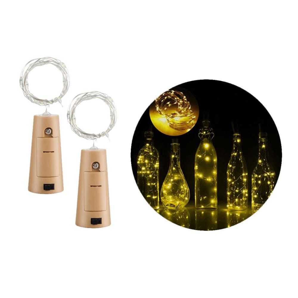 2-pack LED Ljusslinga Lampor Belysning för Flaskor Dekoration