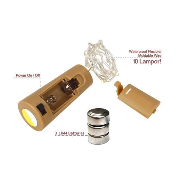 2-pack LED Light Loop lamper belysning til flasker dekoration