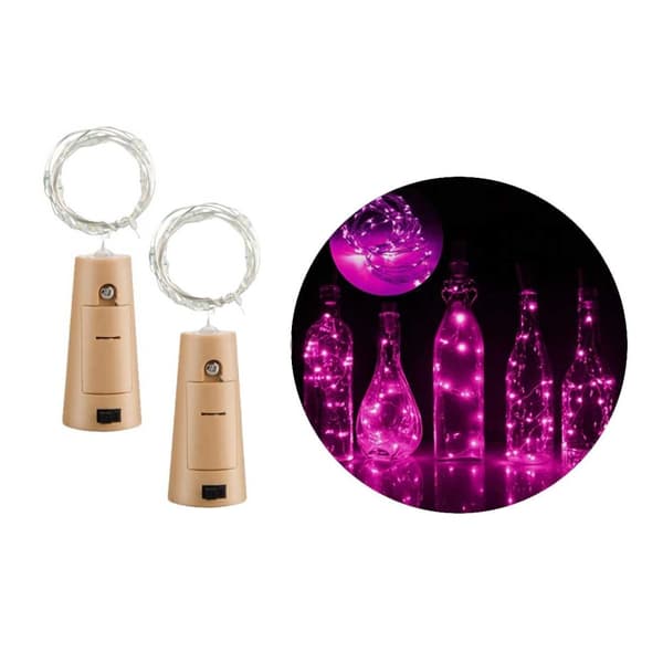 2-pack LED Ljusslinga Lampor Belysning för Flaskor Dekoration
