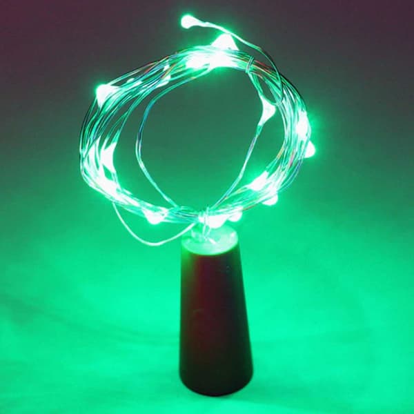 2-pack LED lyssløyfelamper belysning for flasker med dekorasjon