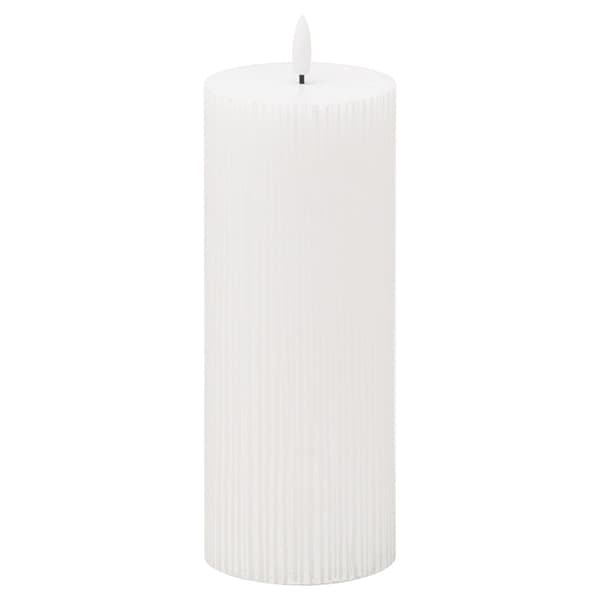 Hill Interiors Luxe Collection Ribbed Natural Glow Electric Candle