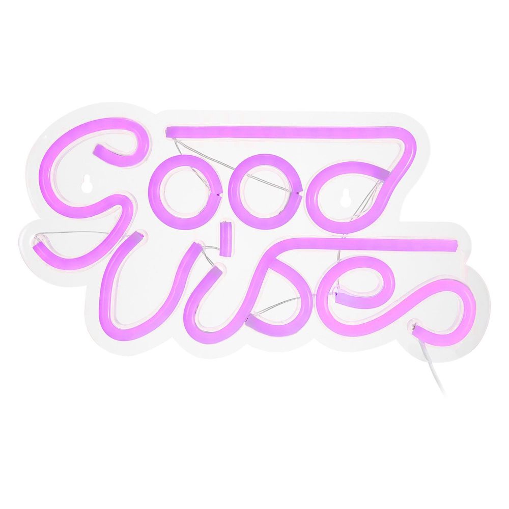 LED-Vägglampa / Neonskylt - "Good Vibes"