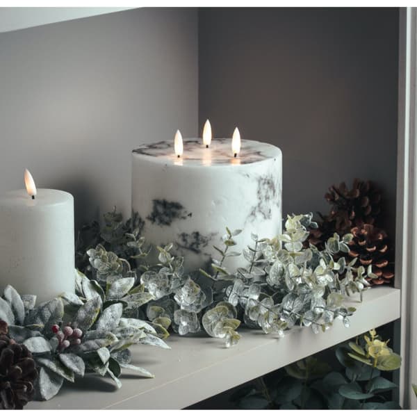 Hill Interiors Luxe Collection Marble Effect 3 Wick Electric Candle