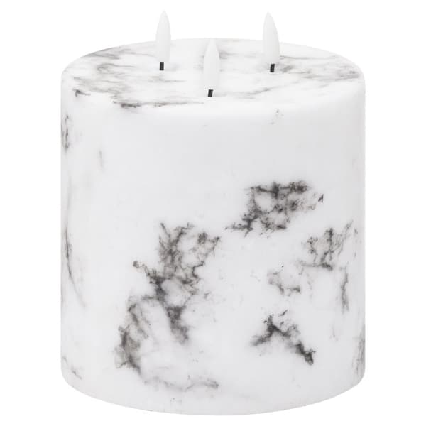 Hill Interiors Luxe Collection Marble Effect 3 Wick Electric Candle