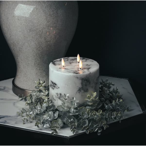 Hill Interiors Luxe Collection Marble Effect 3 Wick Electric Candle