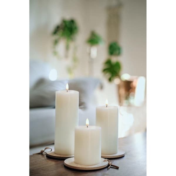 UYUNI LED-ljus Blockljus med kant 15x8 cm - Ivory