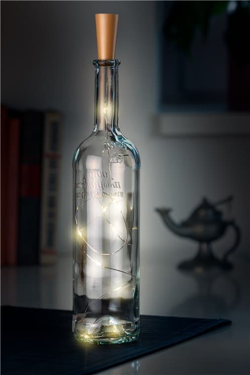 Goobay 10-serie LED flaske fe lys, inkl. timer Atmosfærisk belysning dekoration til glasflasker