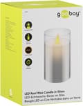Miniatyrbilde 3 av 8: Goobay LED ekte vokslys i glass, 7,5 x 12,5 cm fantastisk og trygg belysningsløsning for mange områder som hus og loggiaer, kontorer eller skoler