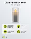 Miniatyrbilde 4 av 8: Goobay LED ekte vokslys i glass, 7,5 x 12,5 cm fantastisk og trygg belysningsløsning for mange områder som hus og loggiaer, kontorer eller skoler