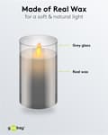 Miniatyrbilde 7 av 8: Goobay LED ekte vokslys i glass, 7,5 x 12,5 cm fantastisk og trygg belysningsløsning for mange områder som hus og loggiaer, kontorer eller skoler