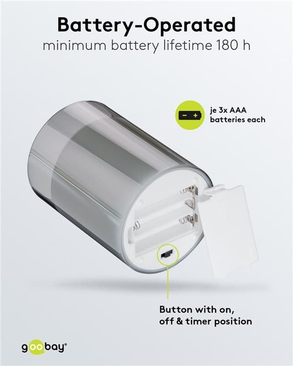 Goobay LED ekte vokslys i glass, 7,5 x 15 cm fantastisk og trygg belysningsløsning for mange områder som hus og loggiaer, kontorer eller skoler