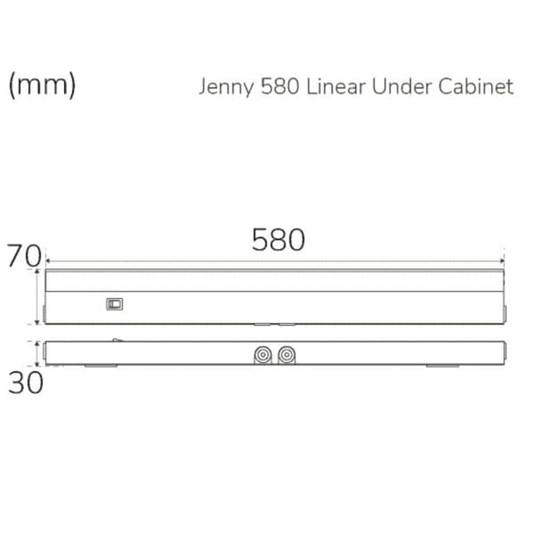 Llitt Jenny 580 Köksbänksbelysning Dimbar 3000K 1000lm 580cm