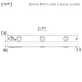 Miniatyrbilde 4 av 4: Llitt Emma 870 Kjøkkenbenklampe 2xspot + stikkontakt 3000K 650lm 870cm