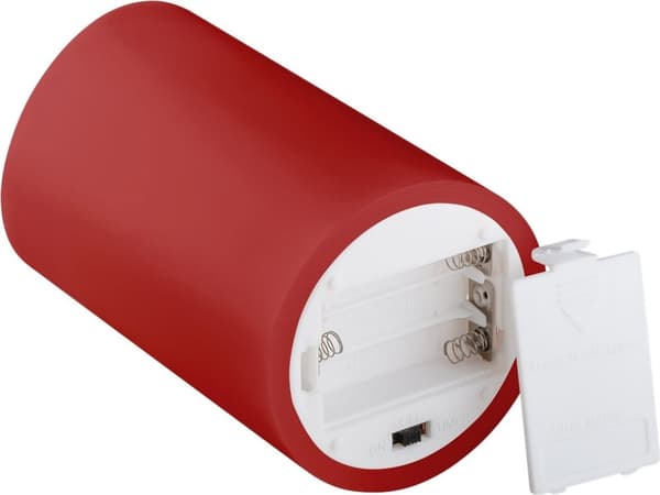 Goobay 4-pakning LED-lys av ekte voks, rød, inkl. 12x AAA (LR03) med timerfunksjon og pendelveke, batteridrevet, varmhvit (2700 K)