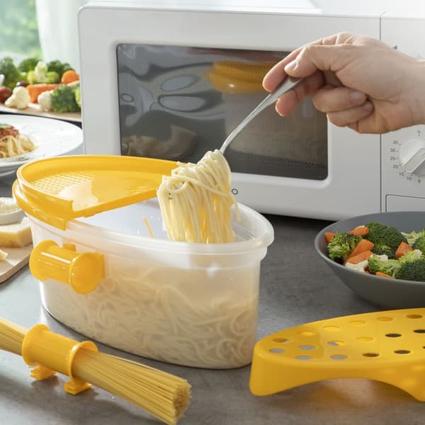 4-i-1 pastakokare för mikrovågsugn med tillbehör och recept Pastrainest InnovaGoods