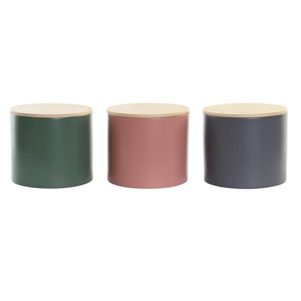 Burk DKD Home Decor Bambu 2,6 L 18 x 18 x 16 cm (3 antal)