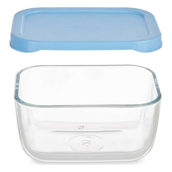 Lunchlåda Pasabahce Snow Blå Transparent Glas Polyetylen 420 ml 12,5 x 6 x 9,5 cm (12 antal)