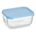 Miniatyrbild 2 av 3: Lunchlåda Pasabahce Snow Blå Transparent Glas Polyetylen 420 ml 12,5 x 6 x 9,5 cm (12 antal)