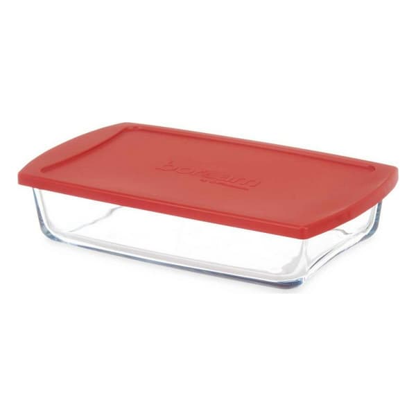 Lunchlåda Pasabahce Borcam Röd Transparent Borosilikatglas 1,3 L (4 antal)