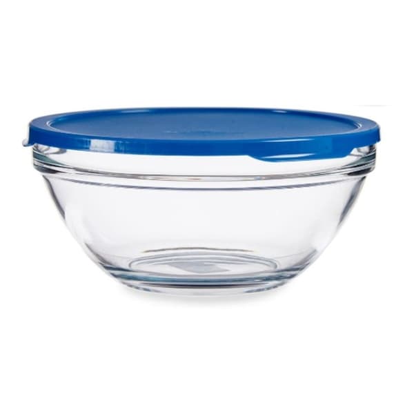 Rund matlåda med lock Pasabahce Chefs Blå 2,5 L 23,7 x 10,1 x 23,7 cm (4 antal)
