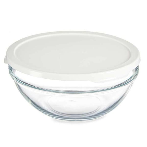 Rund matlåda med lock Pasabahce Chefs Vit 1,7 L 21 x 9 x 21 cm (4 antal)