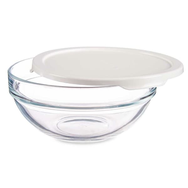 Rund matlåda med lock Pasabahce Chefs Vit 595 ml 14 x 6,3 x 14 cm (6 antal)
