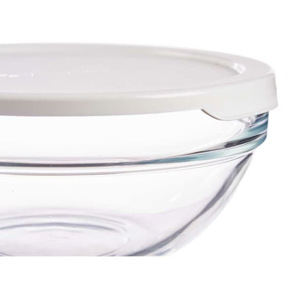 Rund matlåda med lock Pasabahce Chefs Vit 595 ml 14 x 6,3 x 14 cm (6 antal)