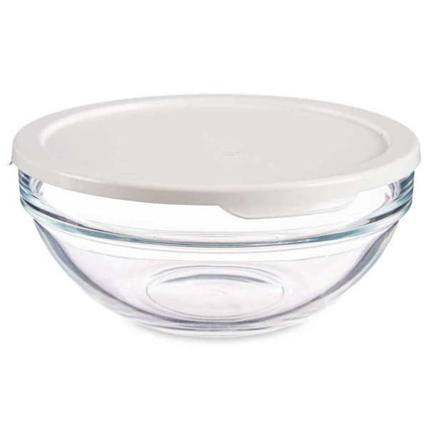 Rund matlåda med lock Pasabahce Chefs Vit 595 ml 14 x 6,3 x 14 cm (6 antal)