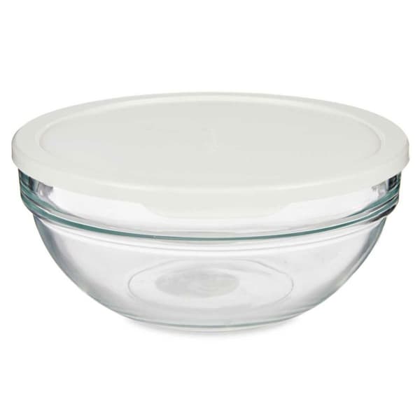 Rund matlåda med lock Pasabahce Chefs Vit 1,135 L 17,2 x 7,6 x 17,2 cm (4 antal)