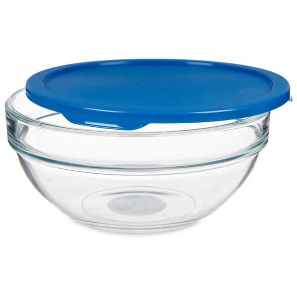 Rund matlåda med lock Pasabahce Chefs Blå 1,135 L 17,2 x 7,6 x 17,2 cm (4 antal)