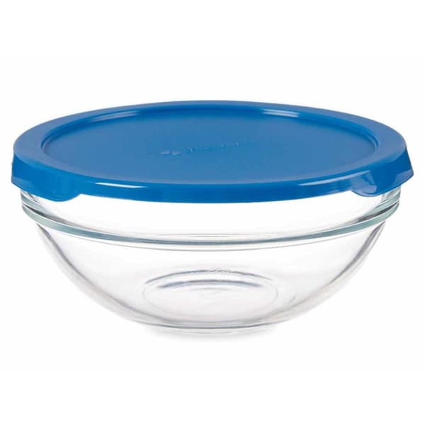 Rund matlåda med lock Pasabahce Chefs Blå 595 ml 14 x 6,3 x 14 cm (6 antal)