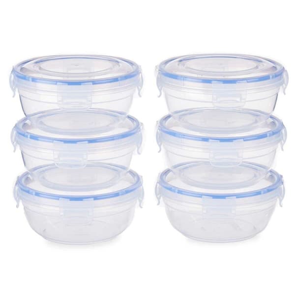 Lunchlådor, set Leknes 30502 Blå Transparent Plast 800 ml 15,5 x 7,5 x 15,5 cm Hermetisk (8 antal)