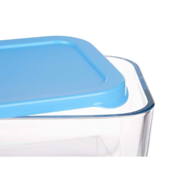 Lunchlåda Pasabahce SNOW BOX Blå Transparent Glas Polyetylen 790 ml 16,3 x 7,4 x 11,4 cm (12 antal)
