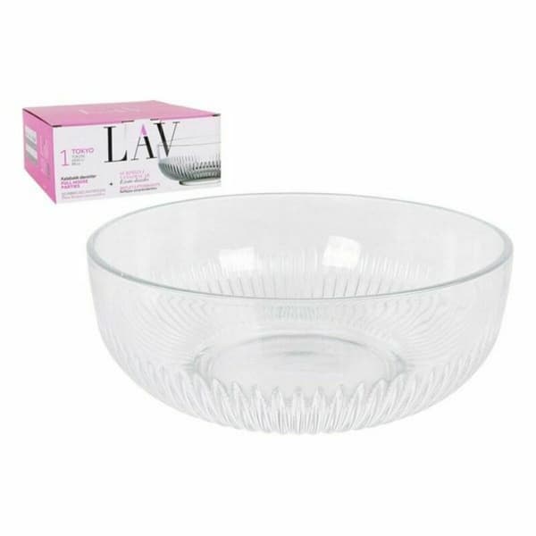 Salladsskål LAV CP112-1 Transparent Glas 23 x 23 x 10 cm (4 antal) (2600 cc) (ø 23 x 9,4 cm)