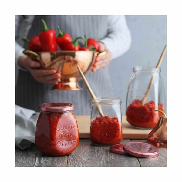 Genomskinlig glasburk Inde Tasty 550 ml Med lock (12 antal)